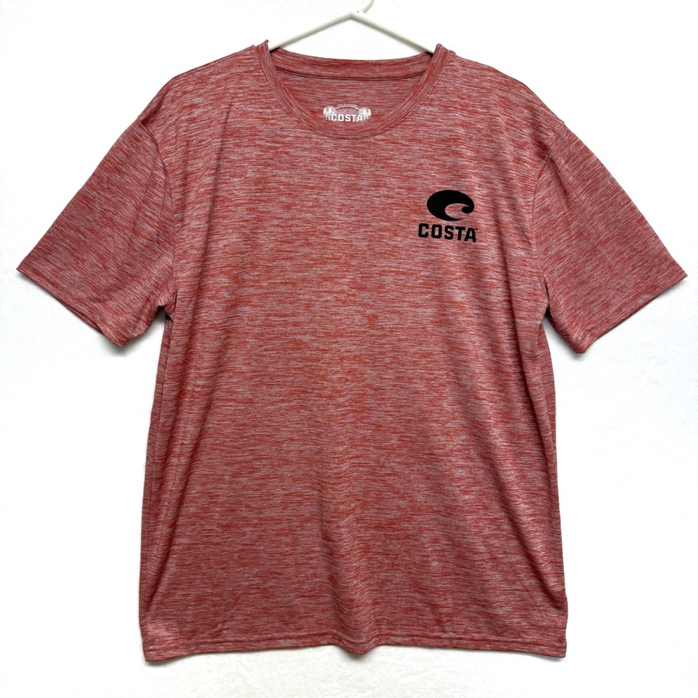 Costa Tee Shirt T Shirt Men’s Large Red Heather Short Sleeve Beach Surfing Fish